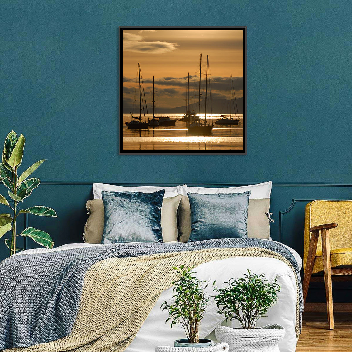Sailboats at Sunrise Wall Art