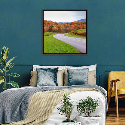 Curving Road Through Autumn Meadow Wall Art