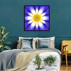 Blue Cornflower Mandala Bloom Wall Art