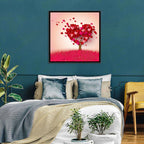 Whimsical Heart Tree Illustration Wall Art