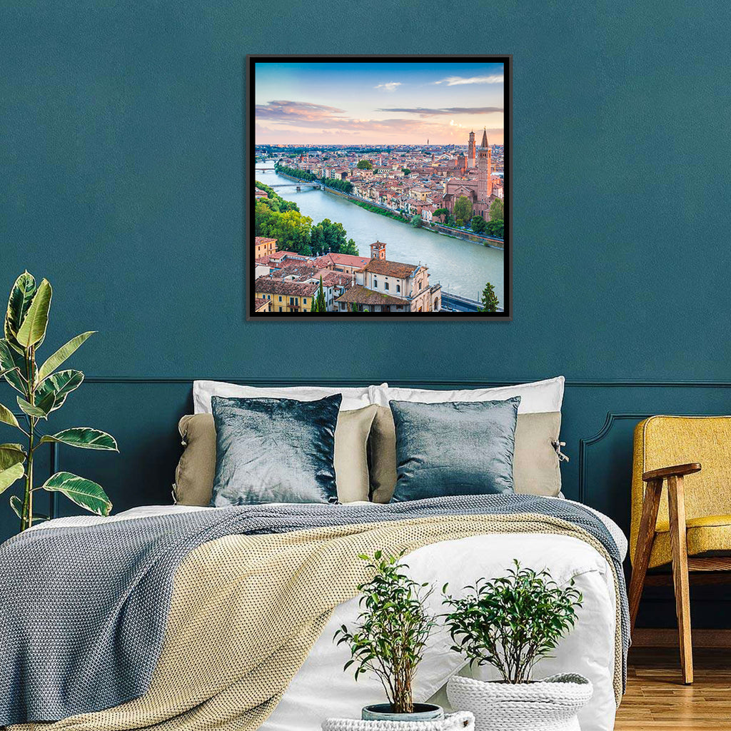Verona Riverbend at Golden Hour Wall Art