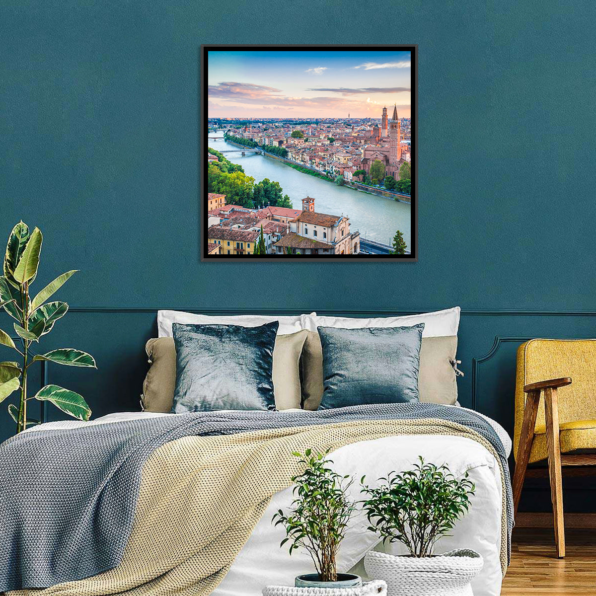 Verona Riverbend at Golden Hour Wall Art