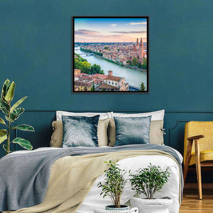 Verona Riverbend at Golden Hour Wall Art