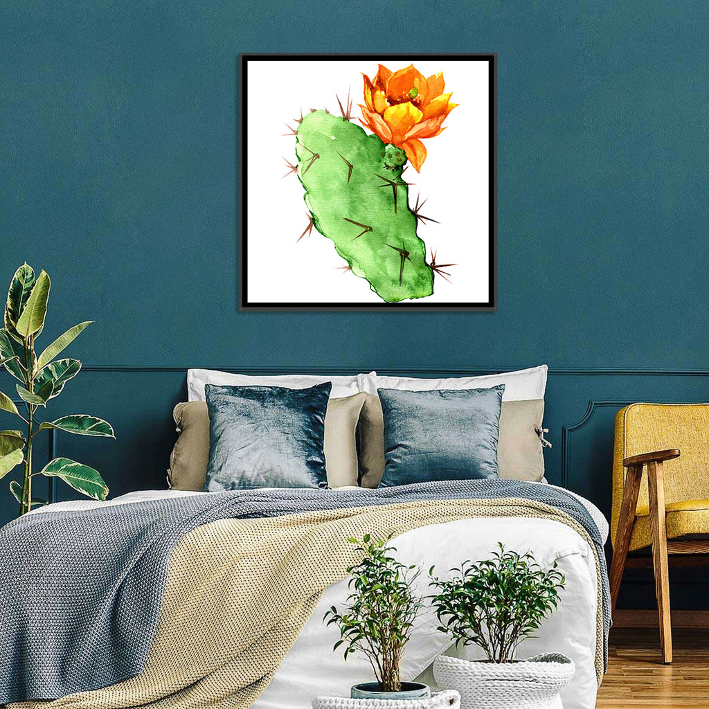 Opuntia Cactus Watercolor Wall Art