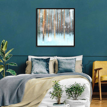 Ethereal Snowy Pine Forest Wall Art