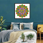 Vibrant Lotus Floral Mandala Wall Art