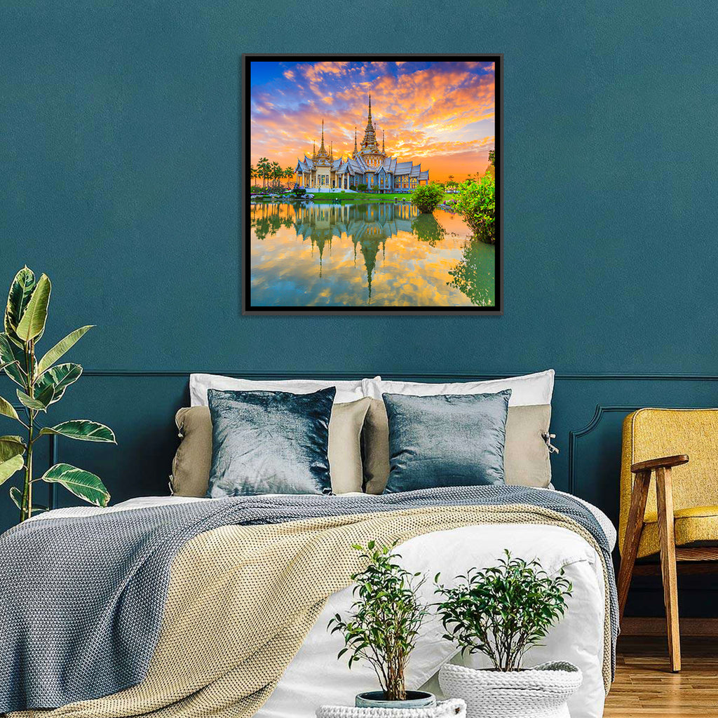 Wat Non Kum Sunset Reflection Wall Art