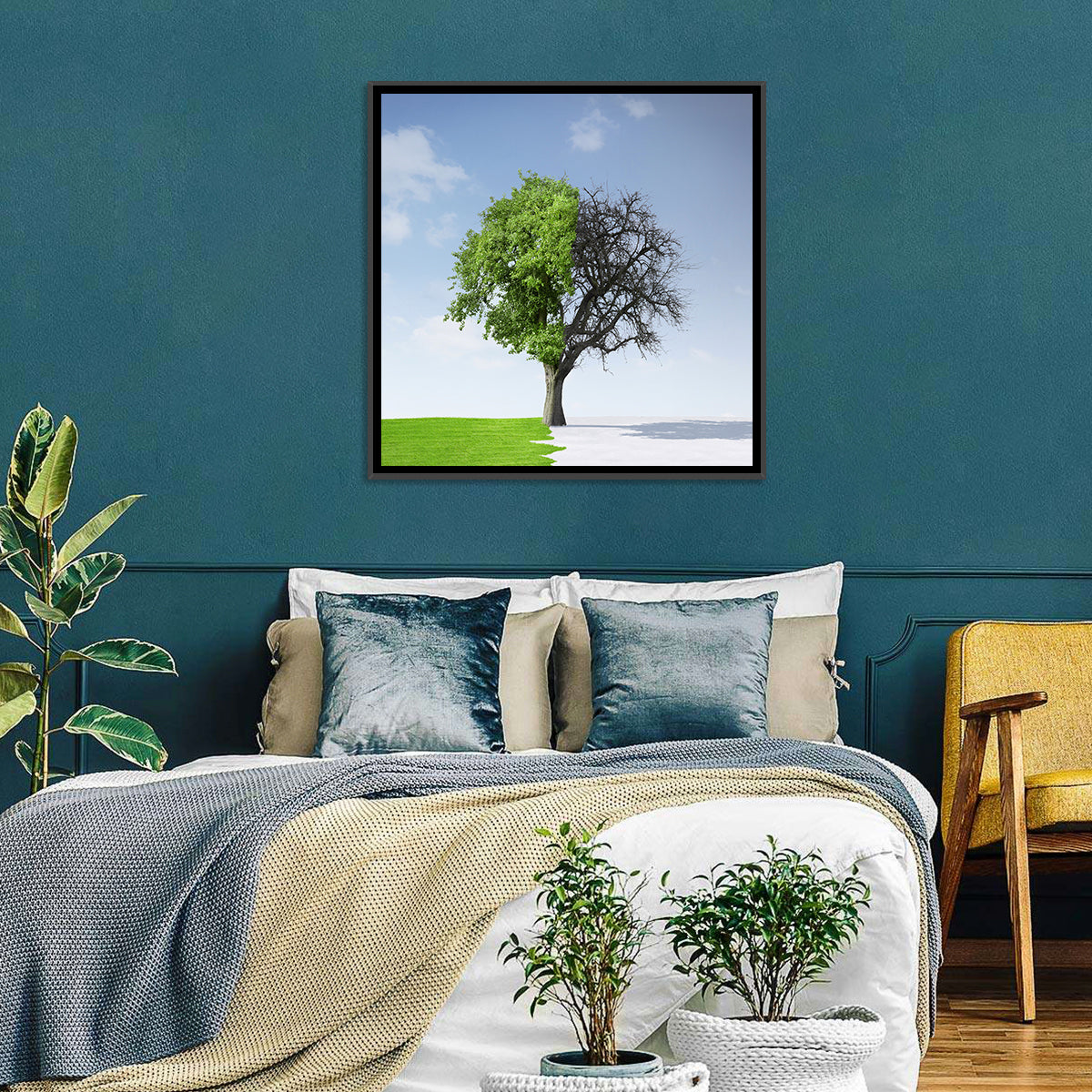 Split Seasons Tree Wall Art