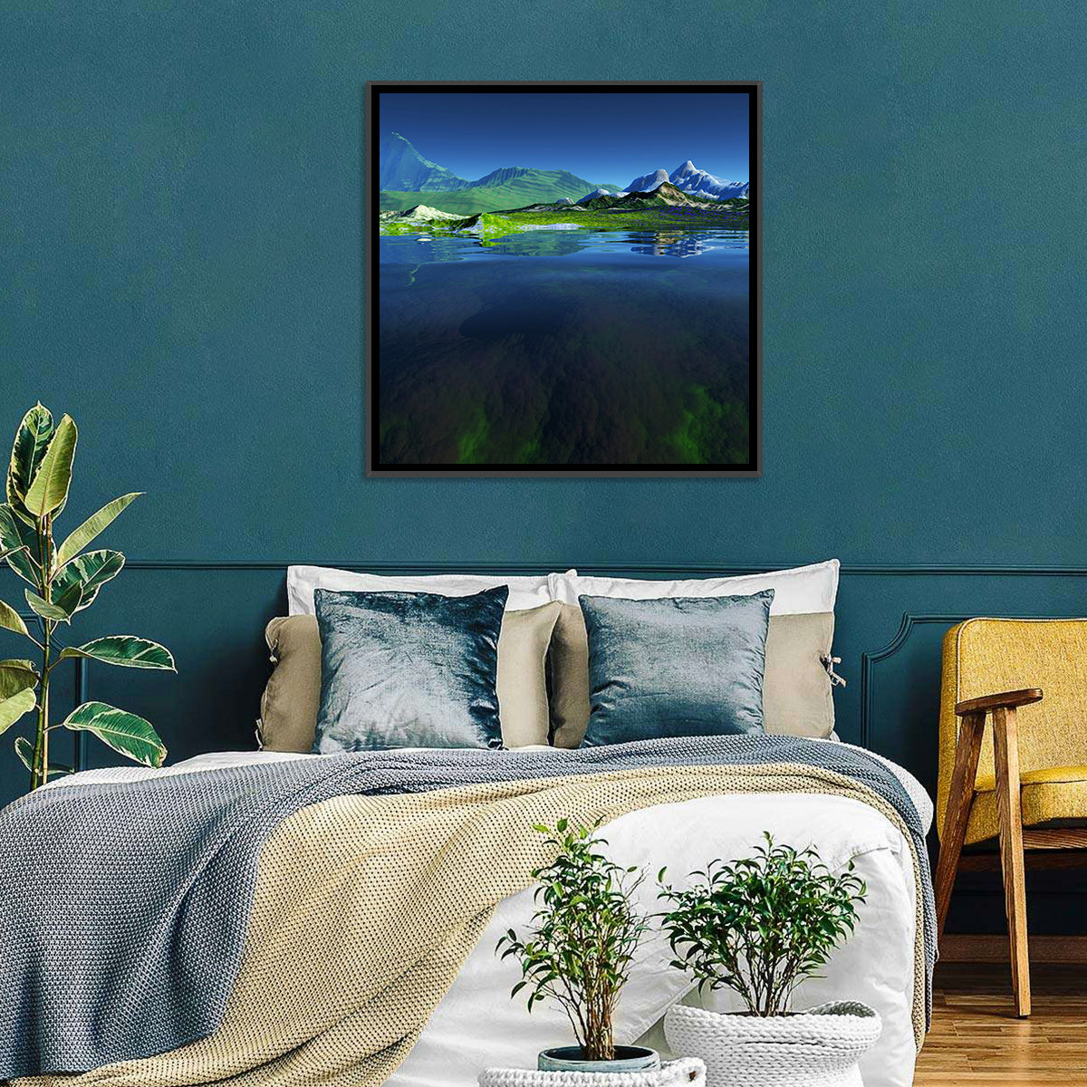 Mountain Lake Reflection Wall Art