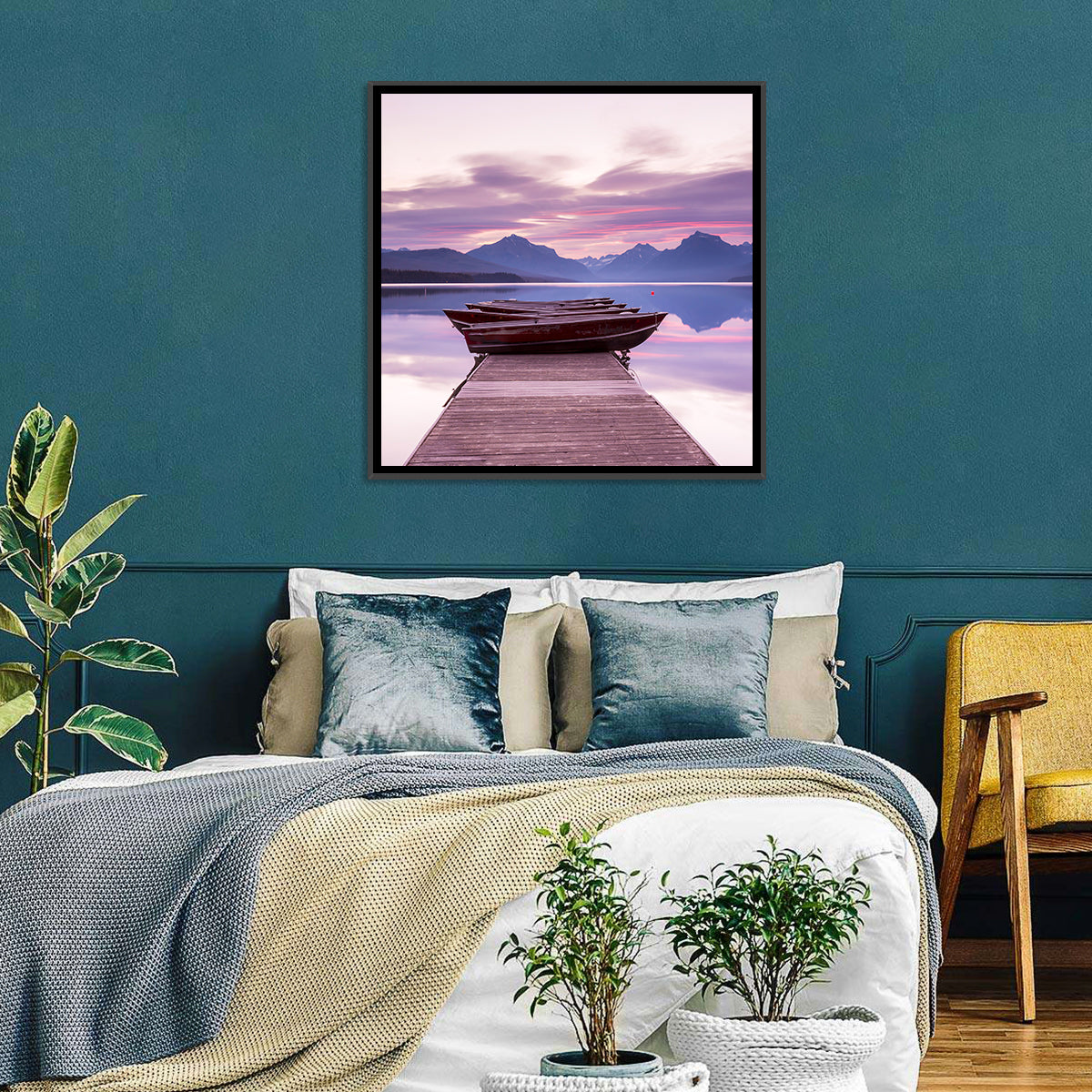 Lake Mcdonald Sunset Dock Wall Art