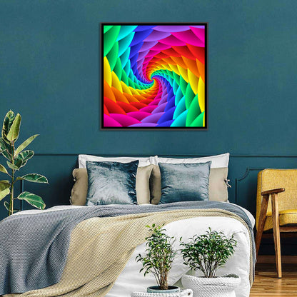 Rainbow Spiral Vortex Tunnel Wall Art
