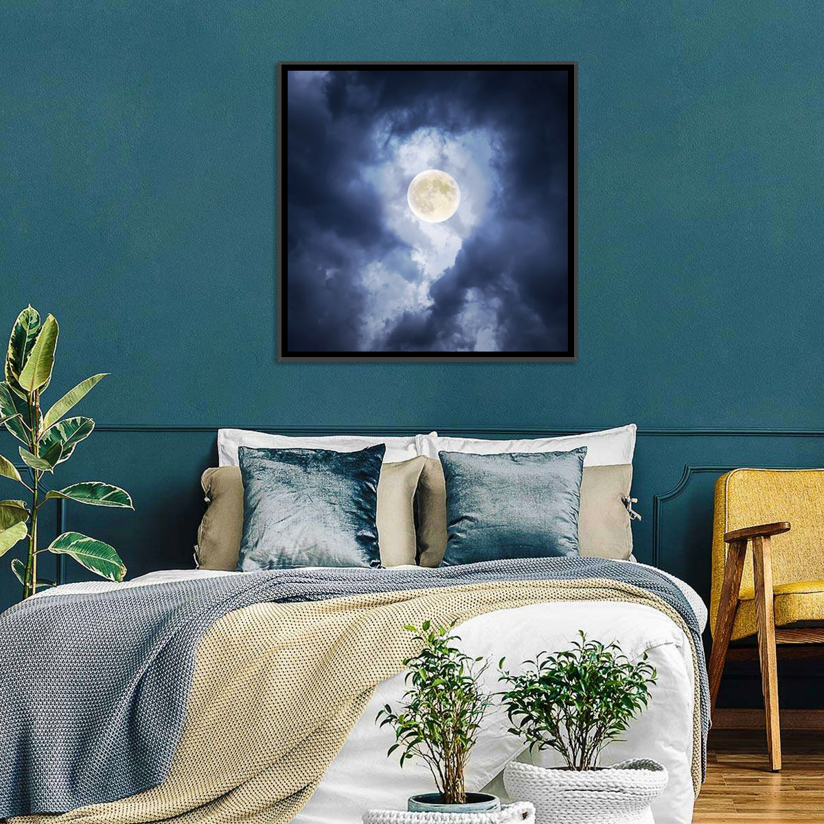 Supermoon Through Storm Clouds Wall Art