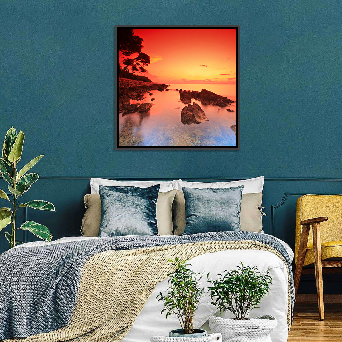 Brac Island Fiery Sunset Wall Art