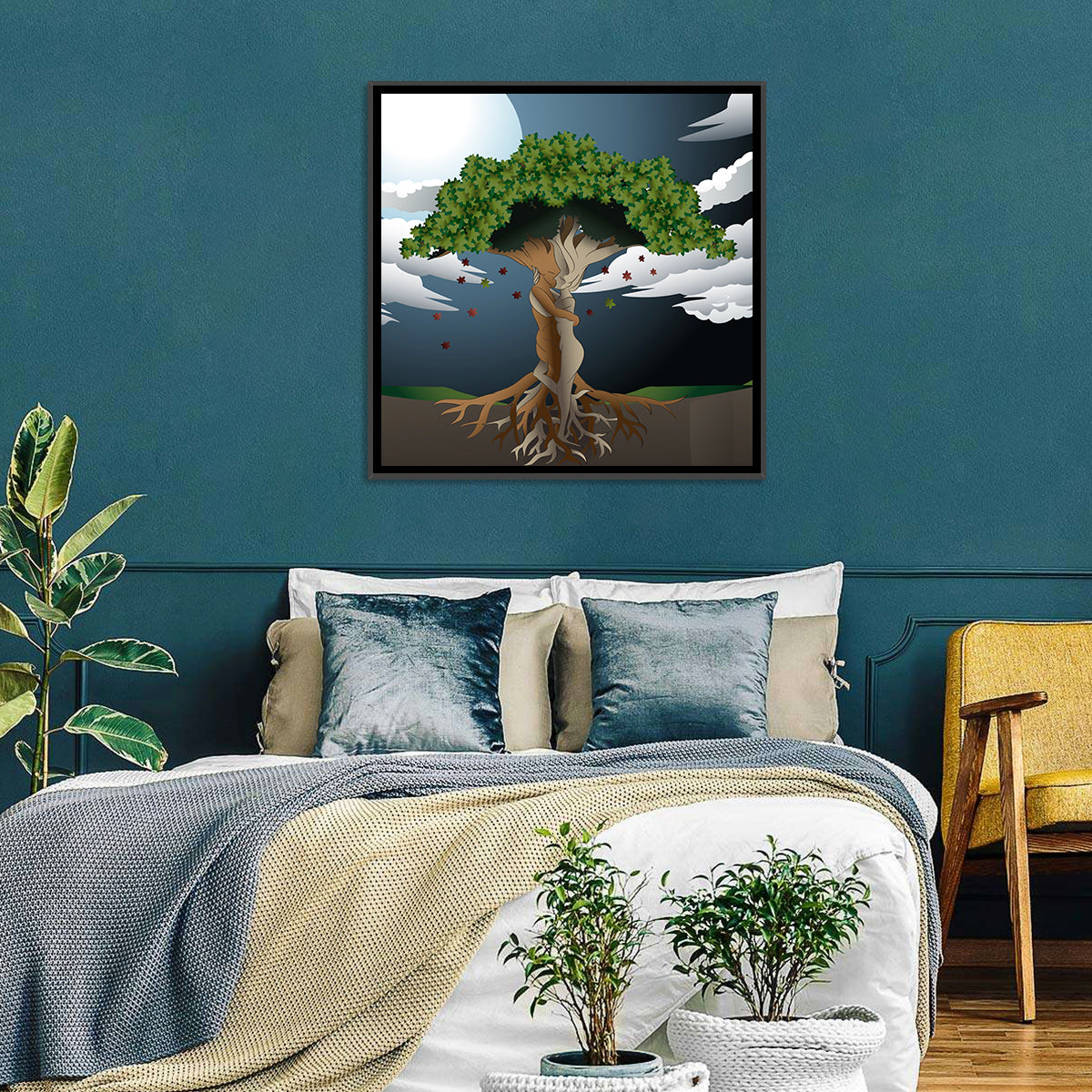 Moonlit Lovers Tree Wall Art