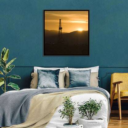 Sunrise Over Drilling Rig Wall Art