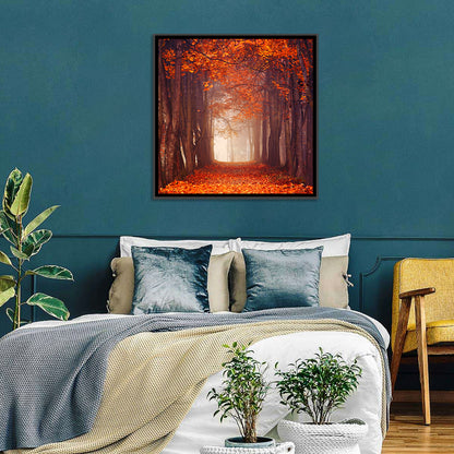 Misty Autumn Forest Path Wall Art