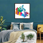 Colorful Canada Map Illustration Wall Art