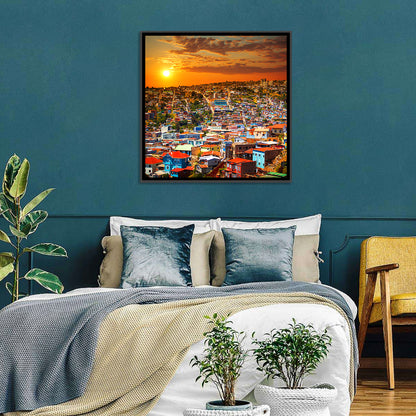 Valparaíso Hills Sunset Wall Art