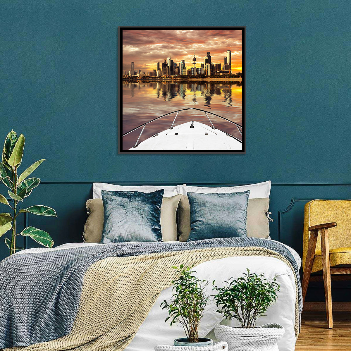 Kuwait City Skyline at Dusk Wall Art