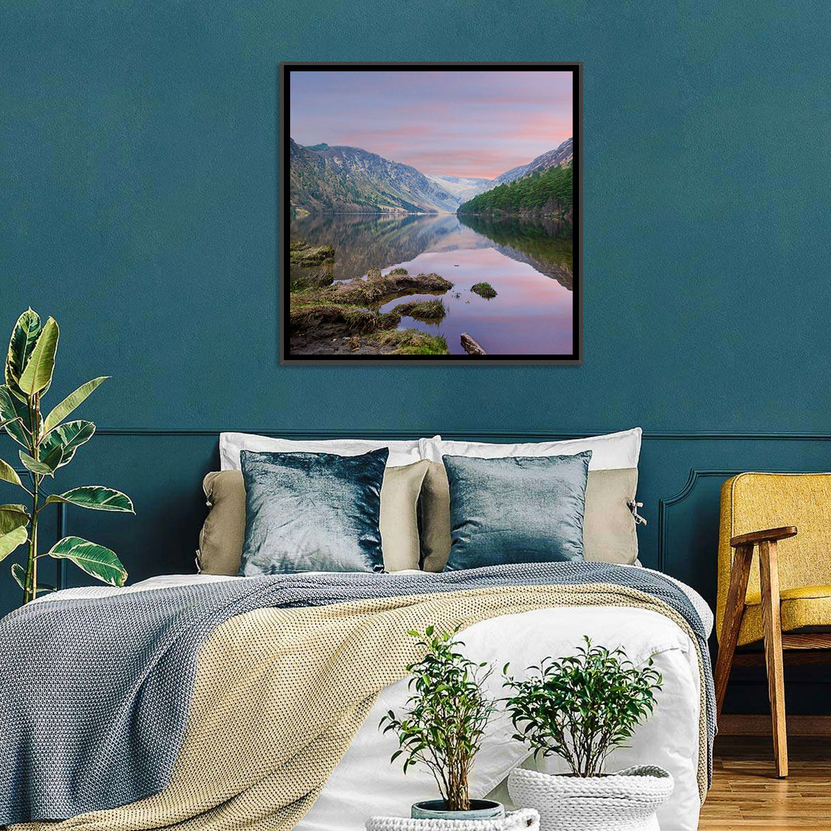 Glendalough Upper Lake at Dusk Wall Art