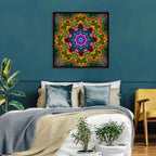 Vibrant Kaleidoscopic Mandala Ornament Wall Art