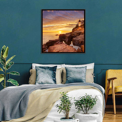 Bass Harbor Head Light at Sunset Wall Art
