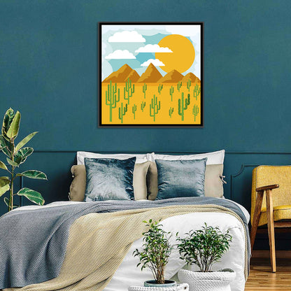 Sunny Desert Landscape Wall Art
