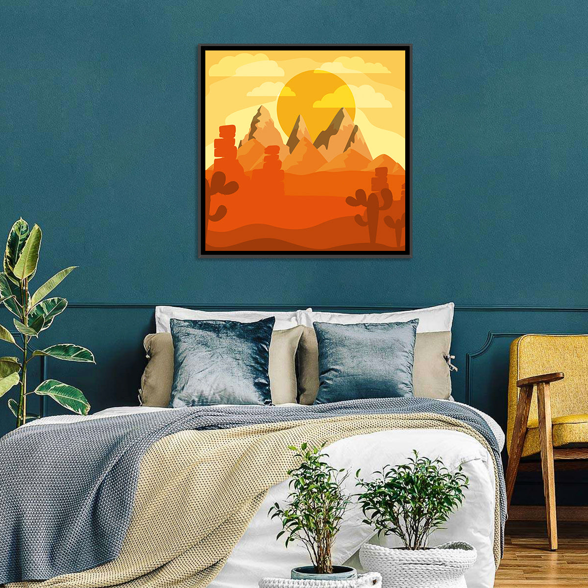 Desert Abstract I Wall Art in a room, square