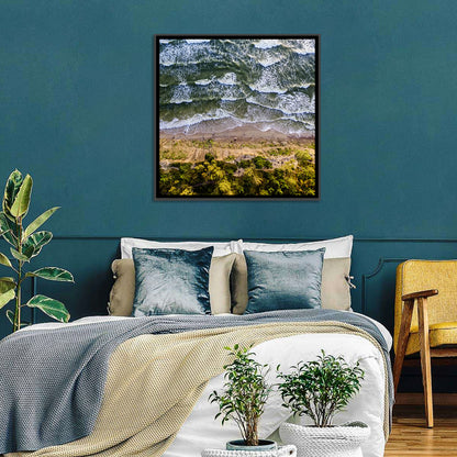 Aerial Waves Over Sandy Cliff Wall Art