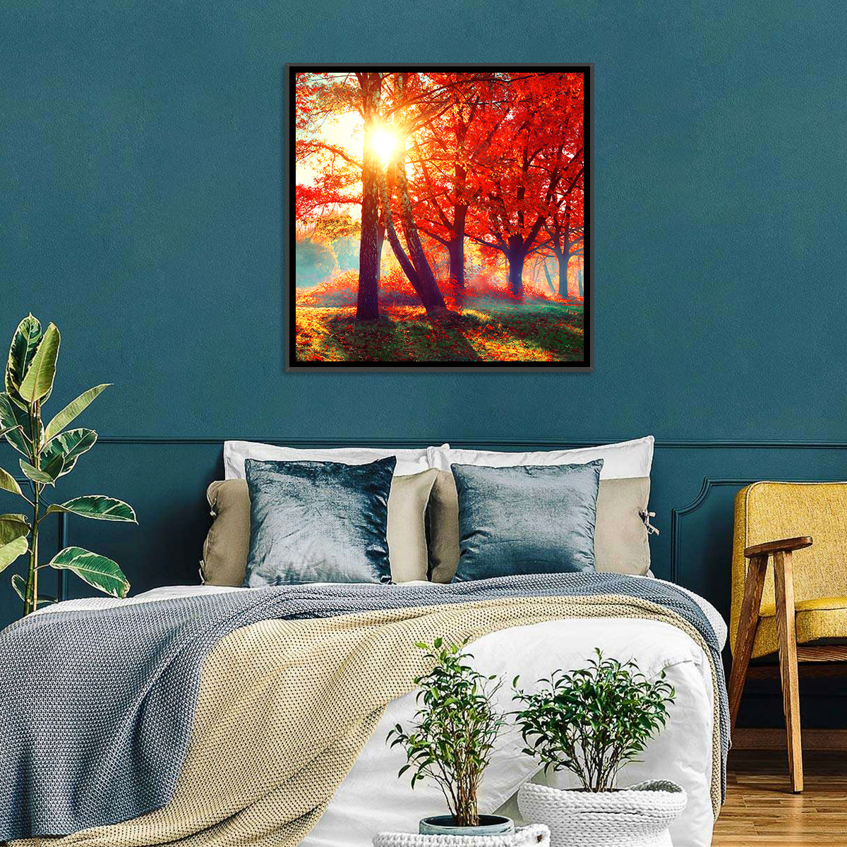 Autumn Park Sunrise Wall Art