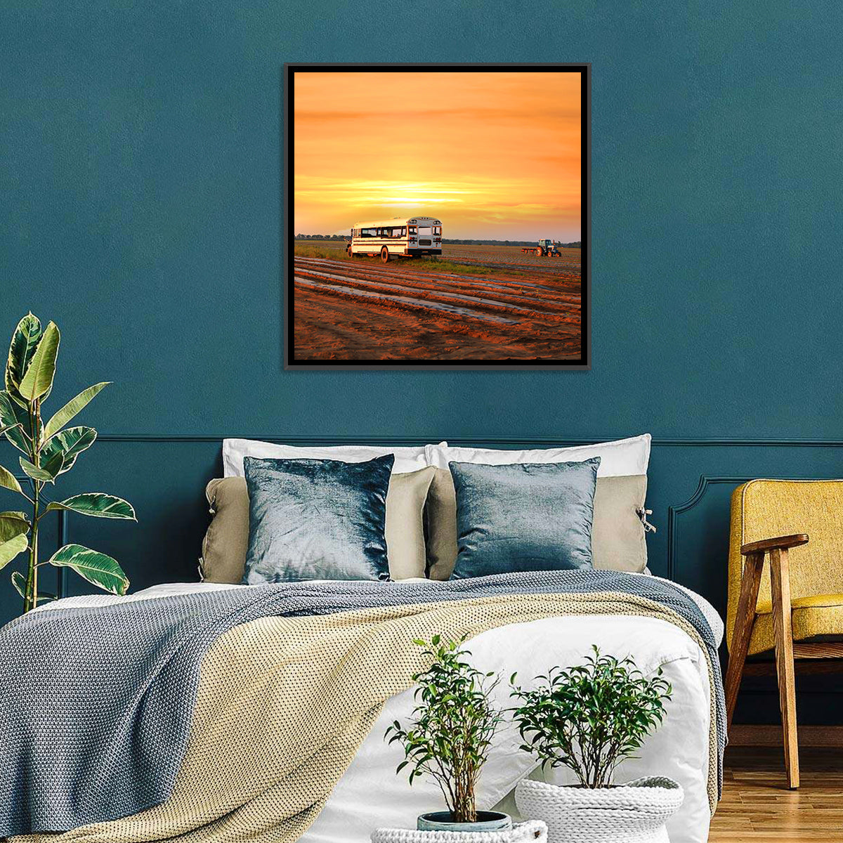 Indiana Farm Field at Golden Hour Wall Art