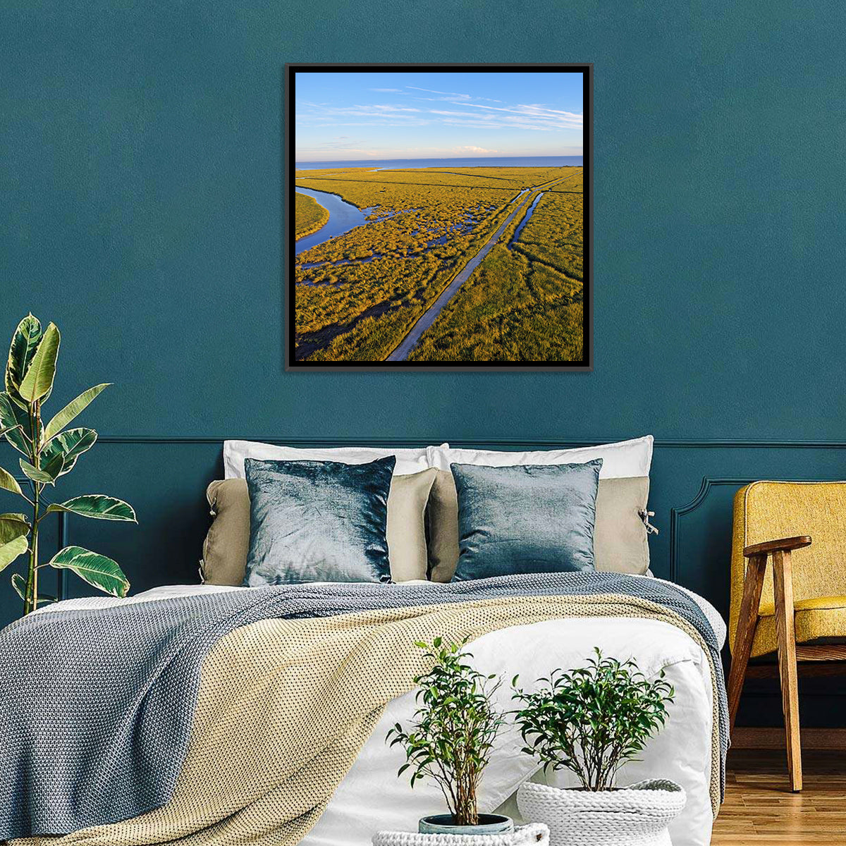 Delaware Bay Marshland Aerial Wall Art