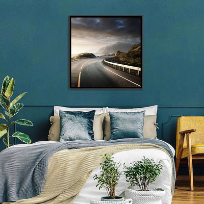 Golden Sunrise Coastal Road Wall Art