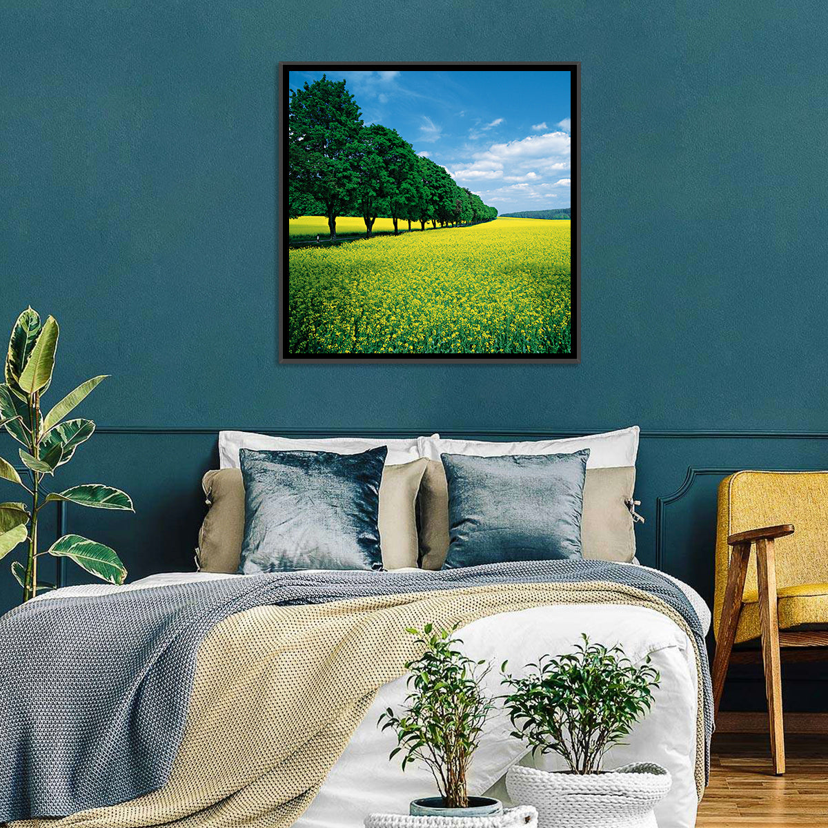 Spring Field of Yellow Flowers Wall Art