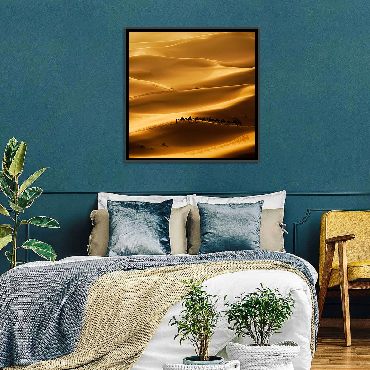 Golden Hour Camel Caravan Wall Art