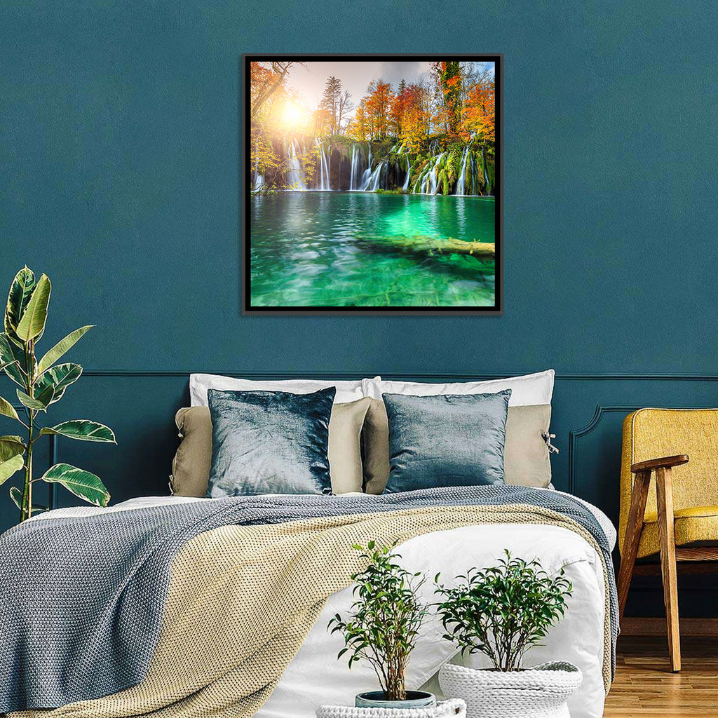 Autumn Waterfalls at Plitvice Lakes Wall Art