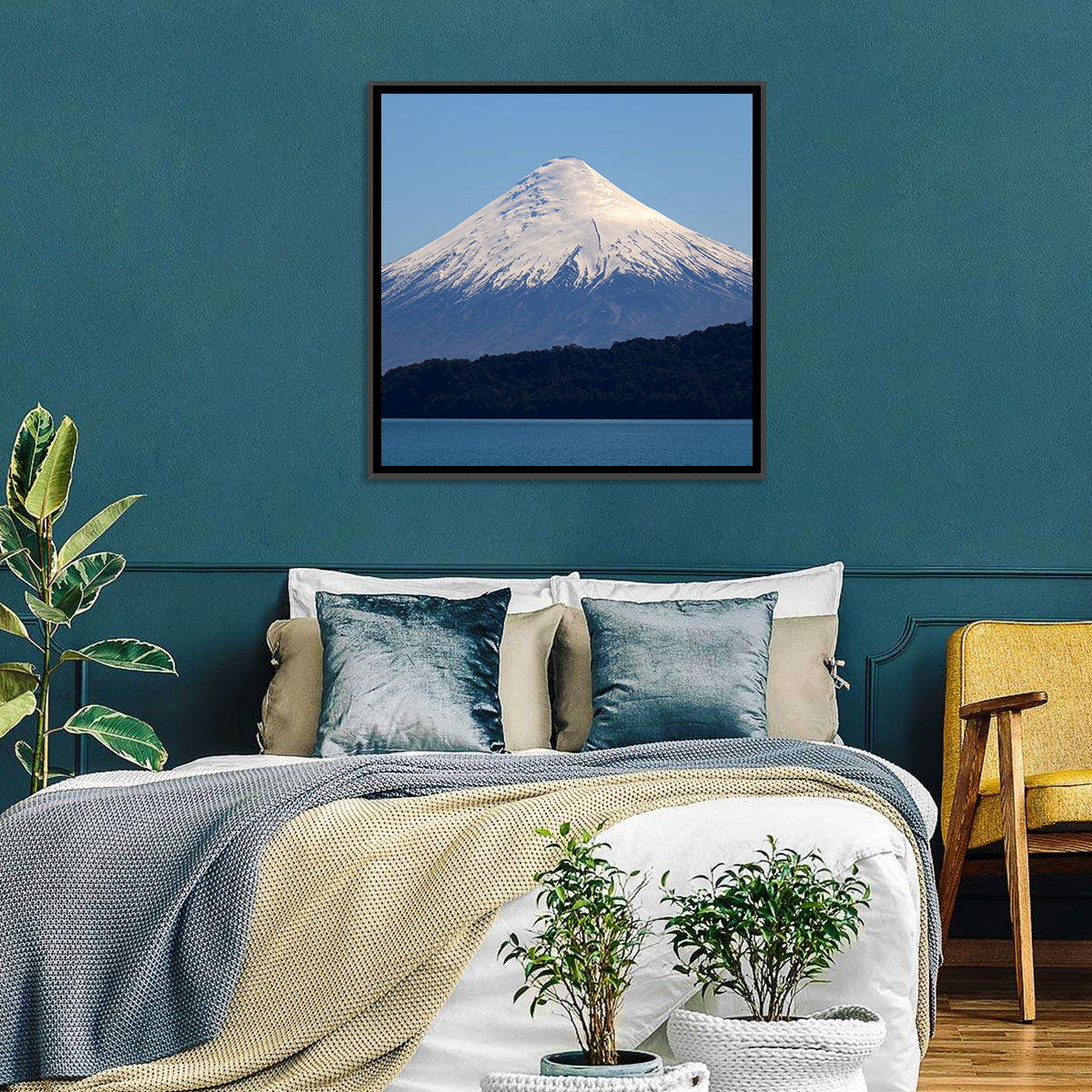 Snow-capped Osorno Volcano Over Lake Wall Art