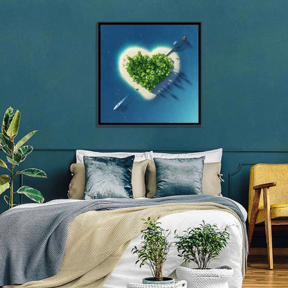 Heart-shaped Island Aerial Wall Art