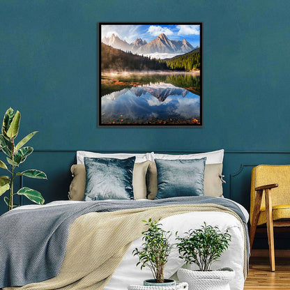 Morning Mist Mountain Lake Wall Art