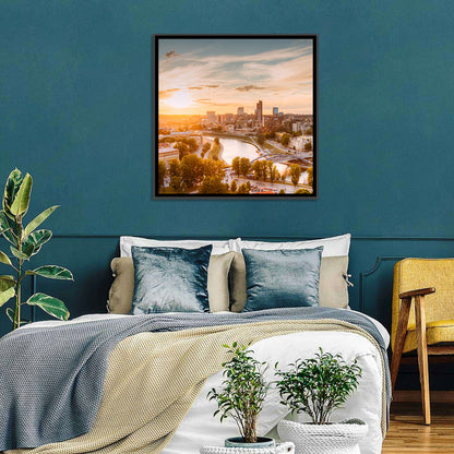 Vilnius Skyline at Golden Hour Wall Art