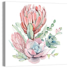 Pink Protea Succulent Bouquet Wall Art