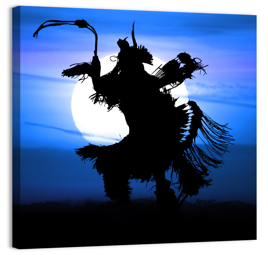 Moonlit Pow Wow Dancer Wall Art