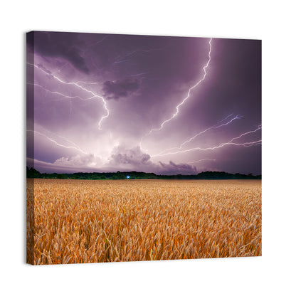 Lightning Over Wheat Field Wall Art