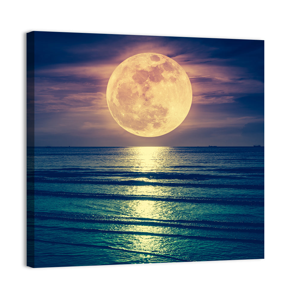 Super Moon Over Sea Wall Art