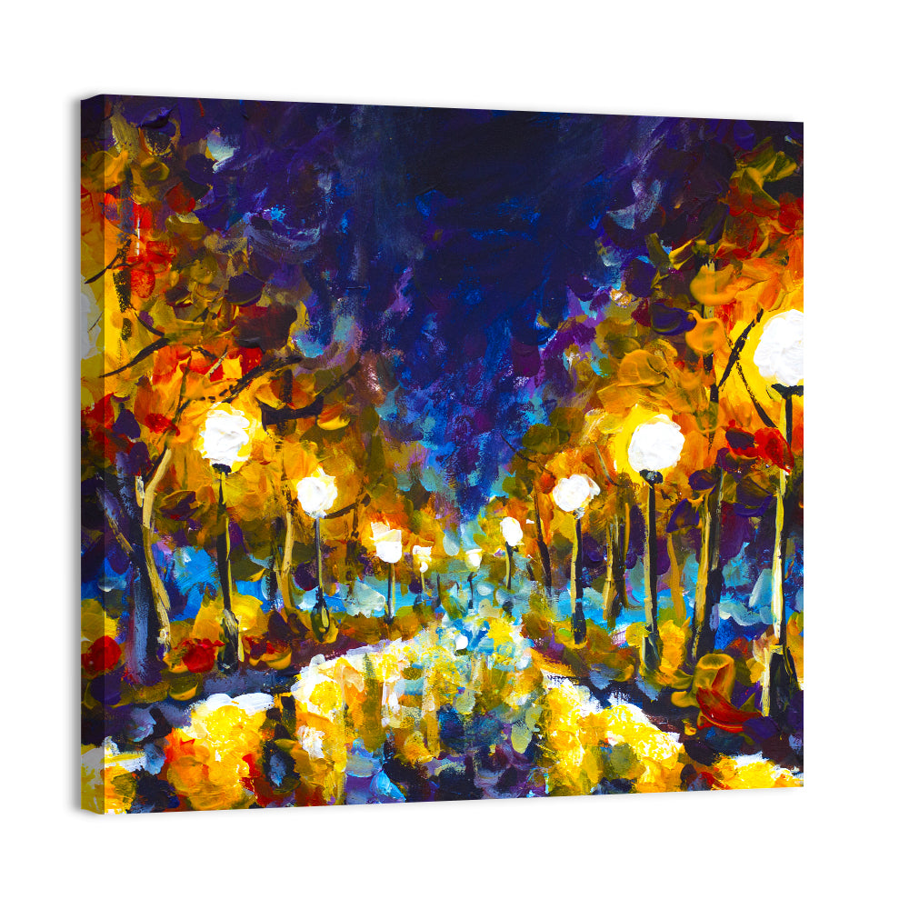 Autumn Evening Park Path Wall Art