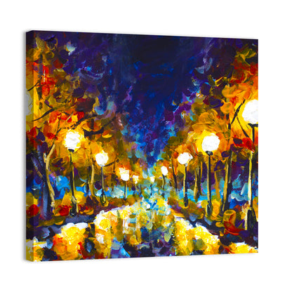 Autumn Evening Park Path Wall Art