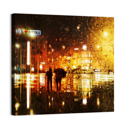 Rainy Night in Kharkiv Wall Art