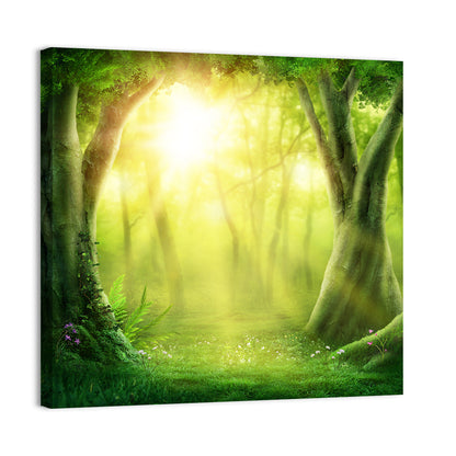 Forest Golden Sunrise Wall Art