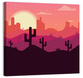 Desert Sunset with Saguaro Silhouettes Wall Art