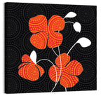 Black and Orange Poppy Illustration Wall Art